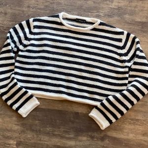 Zara Black and White Striped Sweater
